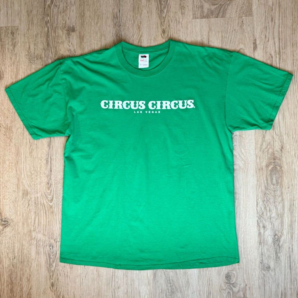 Fruit Of The Loom Circus Circus Las Vegas Graphic T-Shirt Green XL Nevada